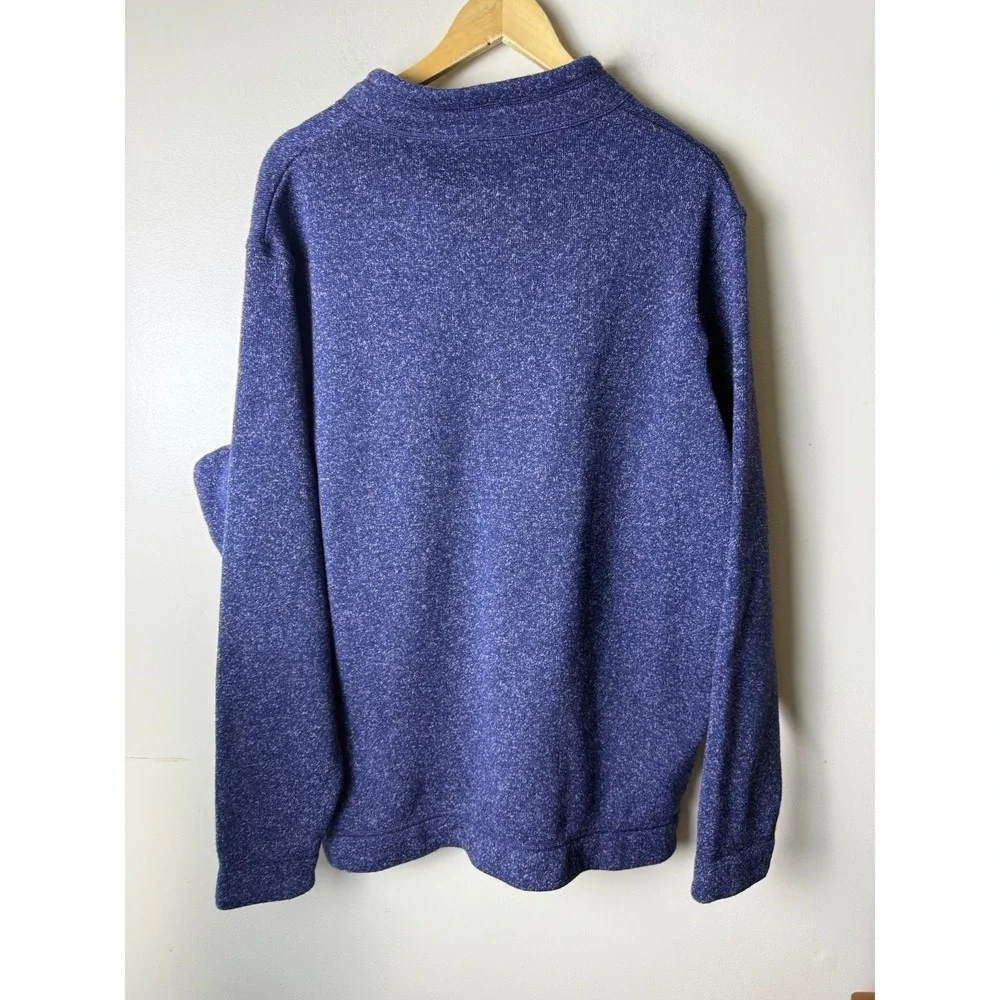 Peter Millar Flecked Fleece Quarter Zip Pullover Sweater Mens 2XL Blue